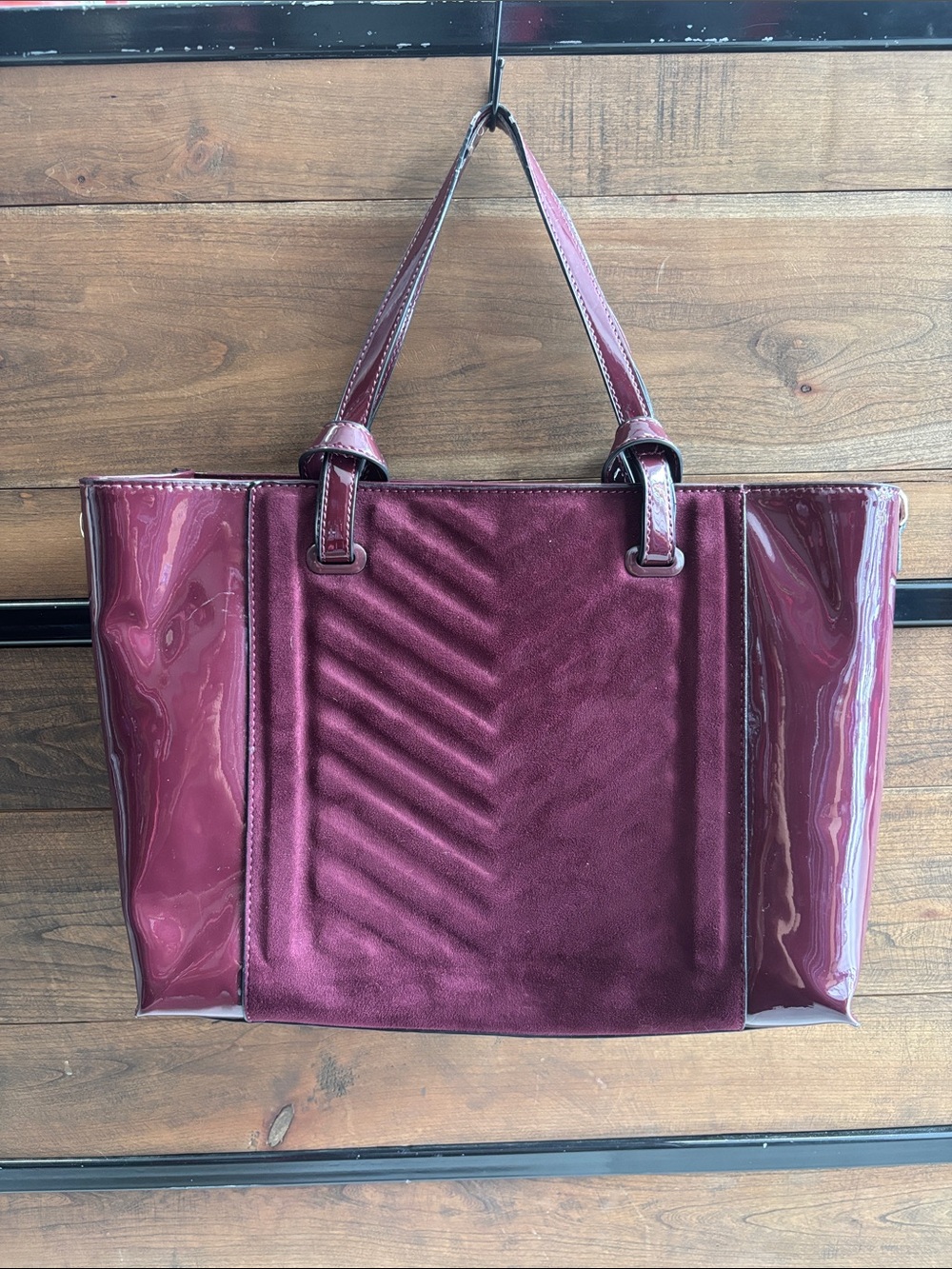 Valentino Purole Patent & Suede Tote